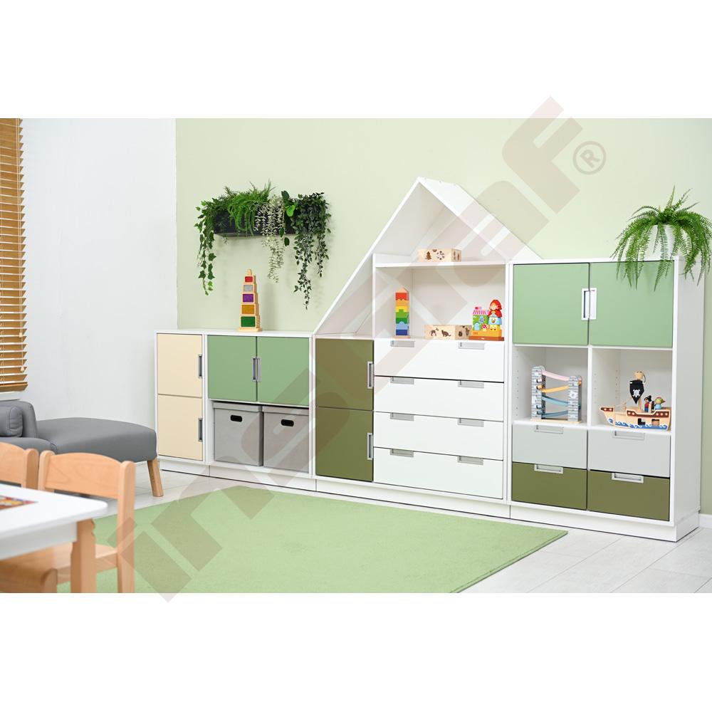 Quadro - Schrank L mit 1 Mittelwand, B 79, weiß
