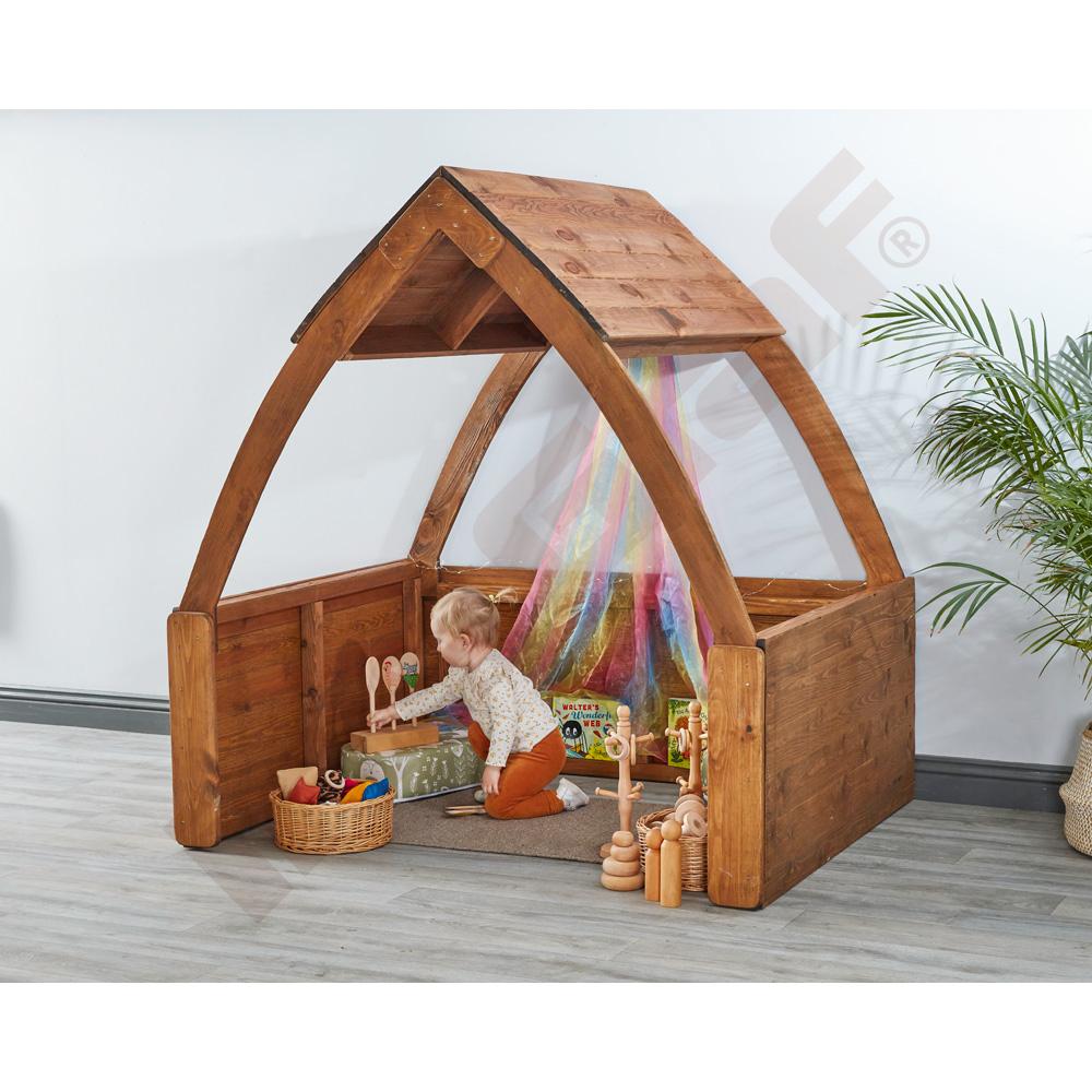 
Ruhe- und Spielhäuschen aus Holz
