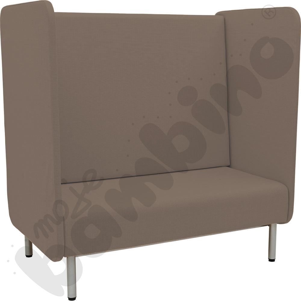 Fotel Inflamea 1 z wysokim oparciem, 2-os. - jasnobrązowy