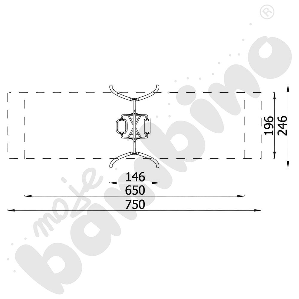Huśtawka rodzic-dziecko metalowa Orbis/A4K/ z zawiesiem