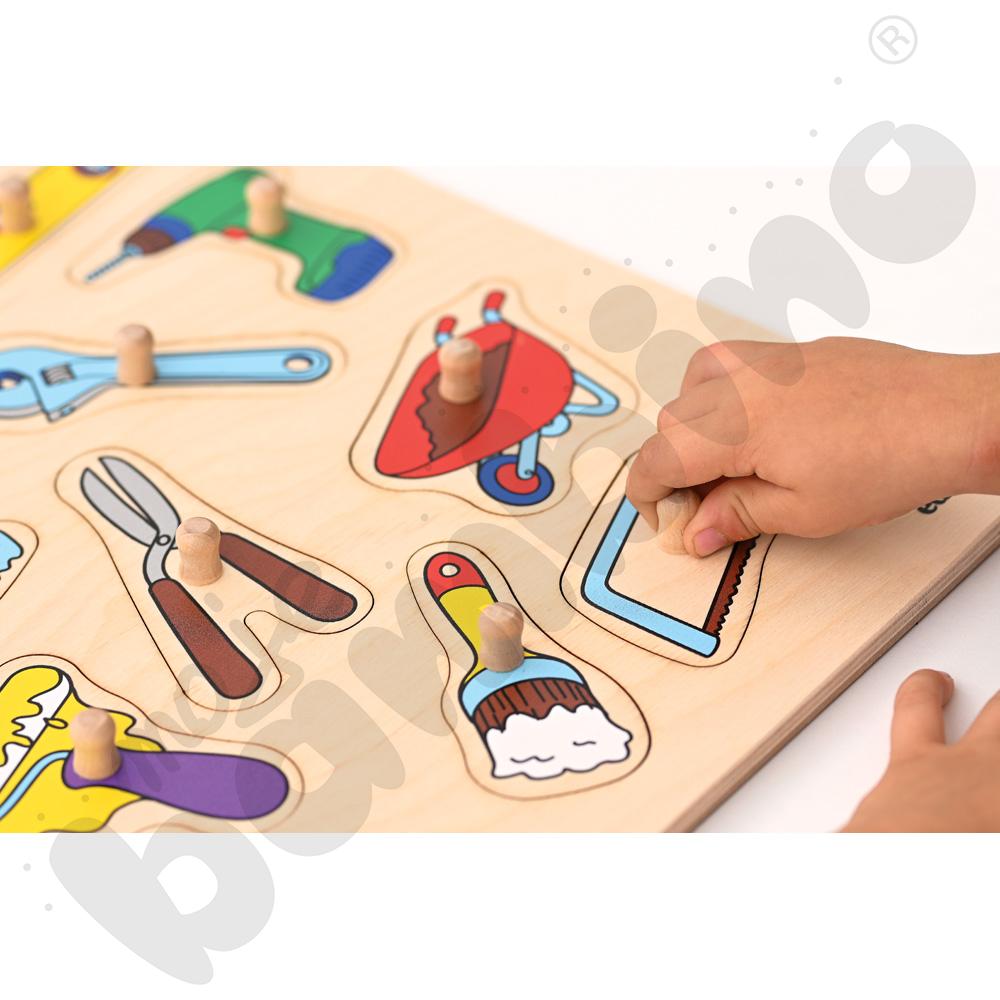 Układanka drewniana - narzędzia