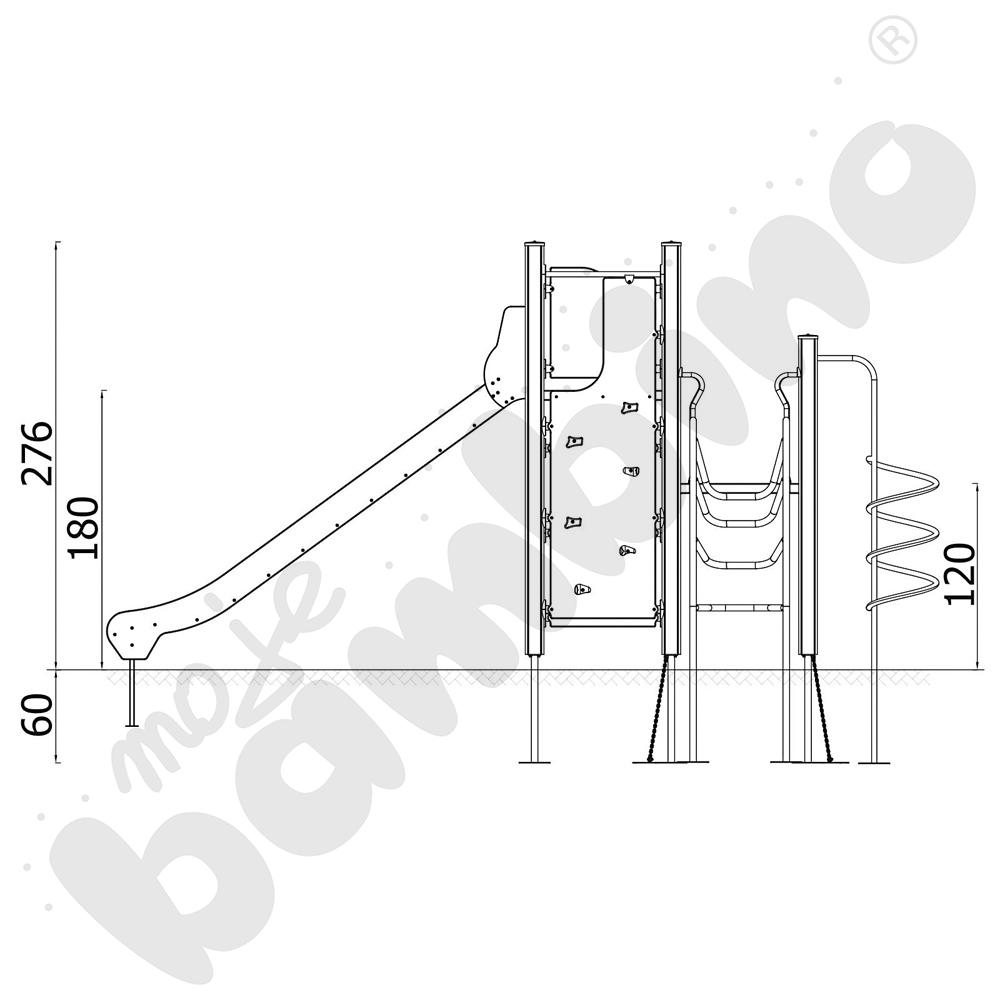 Orbis - platforma 13, drewniane słupy