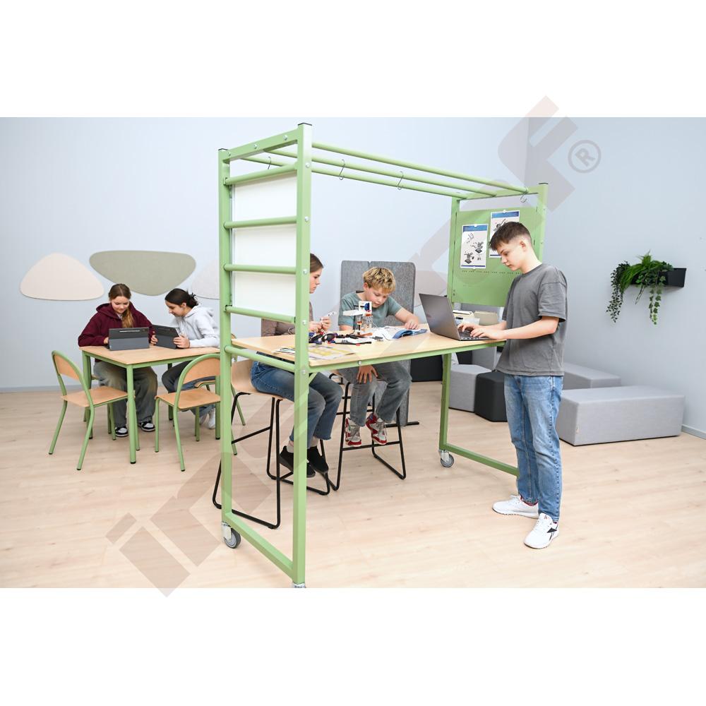 Mobiler Multifunktionstisch MultiDesk, mit Zubehör, Ahorn Jylland