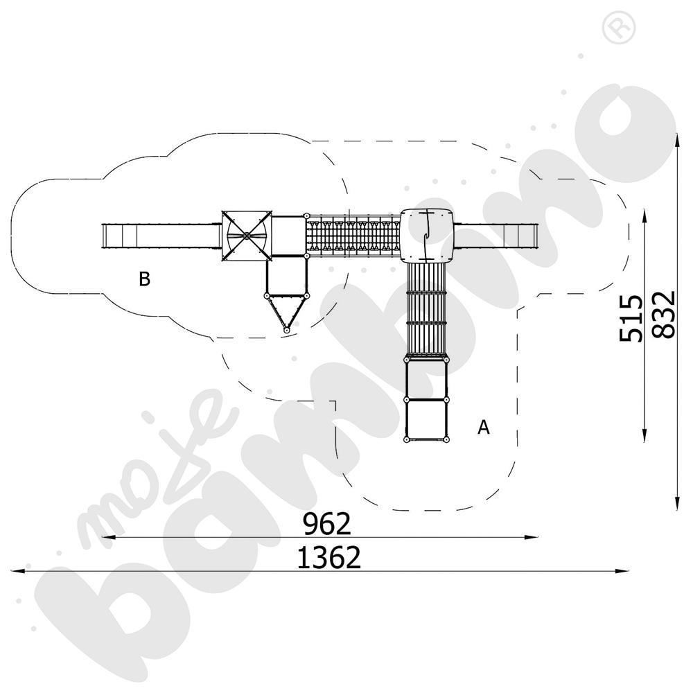 Orbis - wieża 19, drewniane słupy