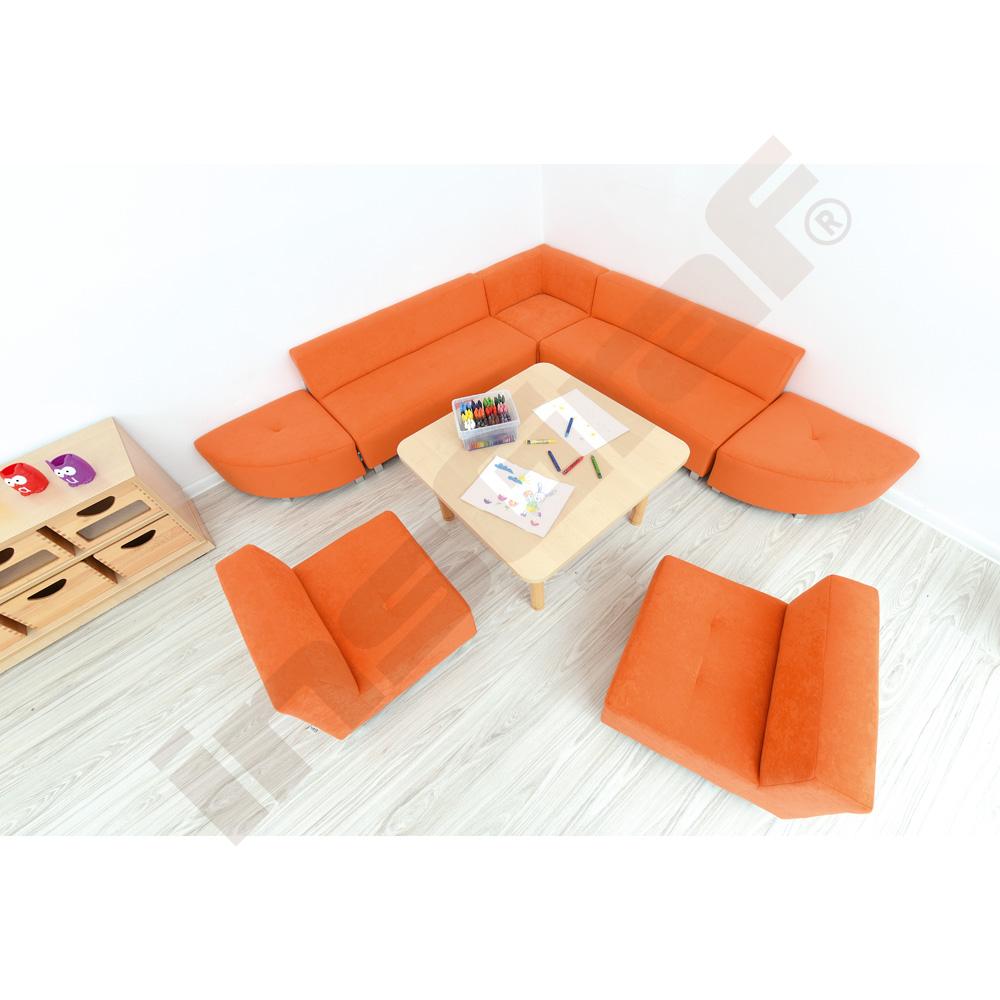 Rohová sedačka Flexi, výška 25 cm - oranžová