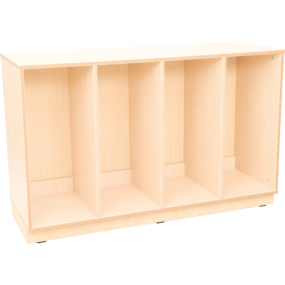Skrinka Flexi D na plastové, úložné boxy na sokli - 4 priehradky