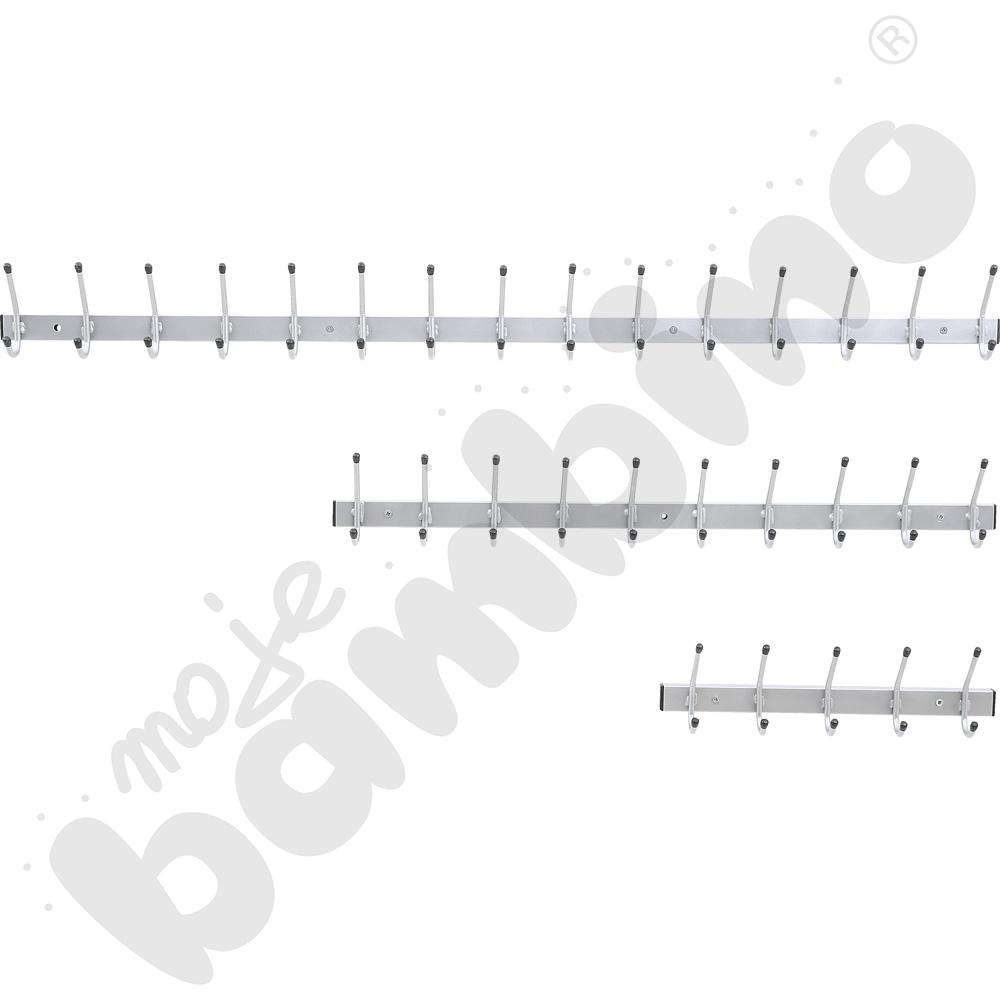 Ścienny wieszak z 15 haczykami aluminium