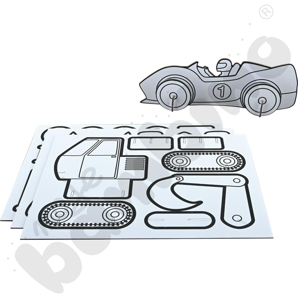 Składane figurki z tektury - pojazdy