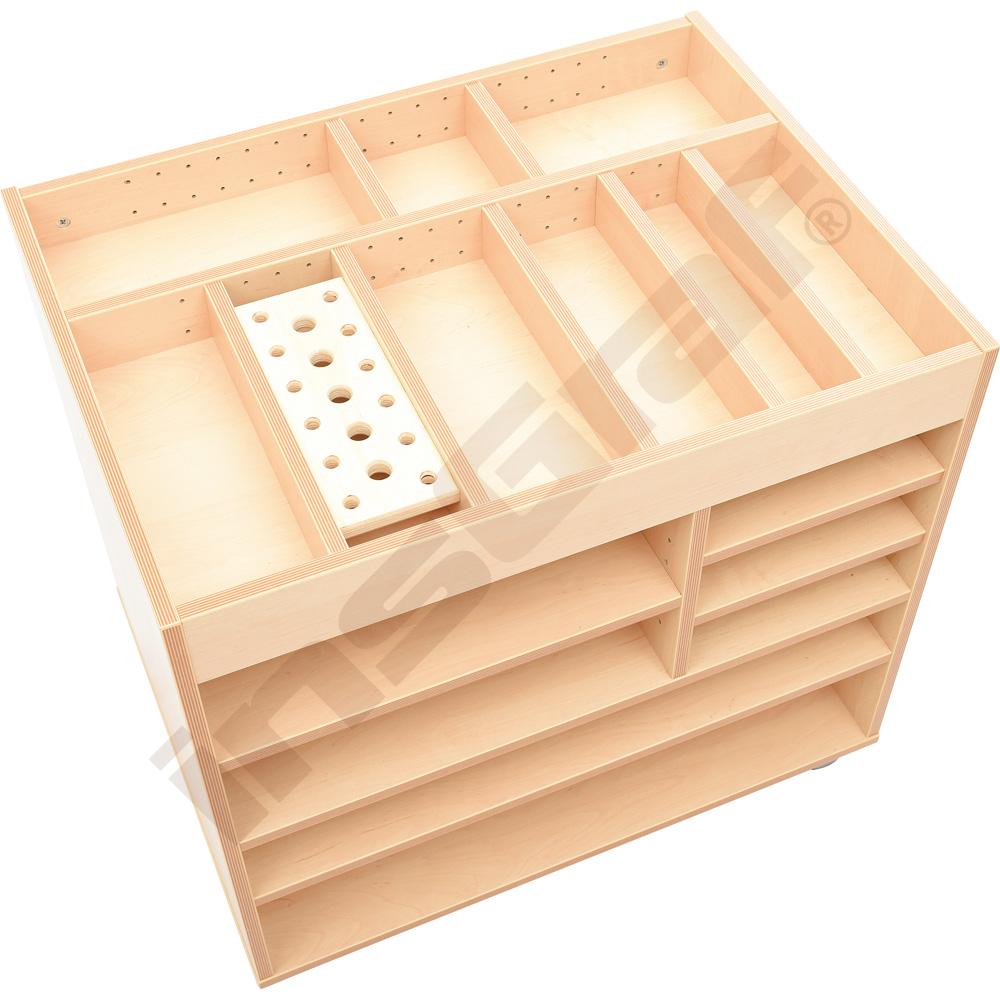 Skrinka na výtvarný materiál na kolieskach