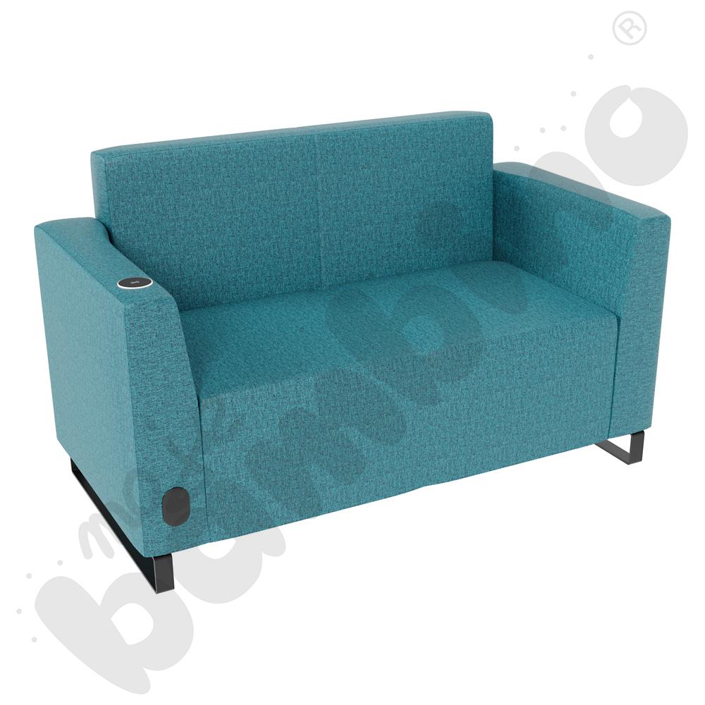 Sofa Universum 2-os. wys. 82 cm, 2 boki niskie, lewy z gniazdkiem elektrycznym i indukcją, tkanina RO22