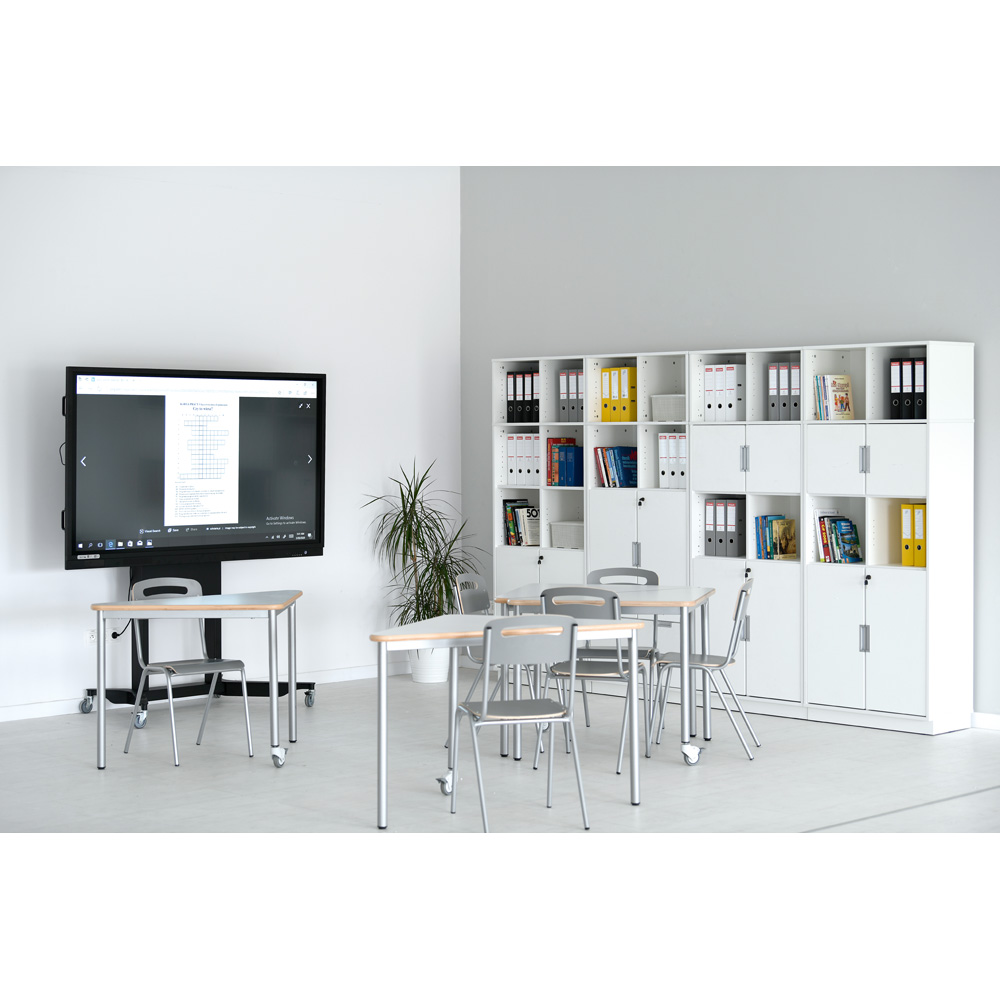 Quadro - regál XL s predelom a 3 policami, biela 