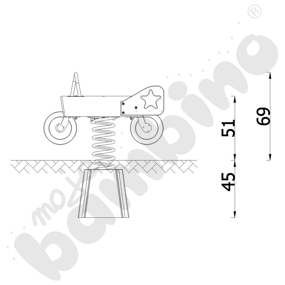Skuter policja Robinio na podstawie betonowej