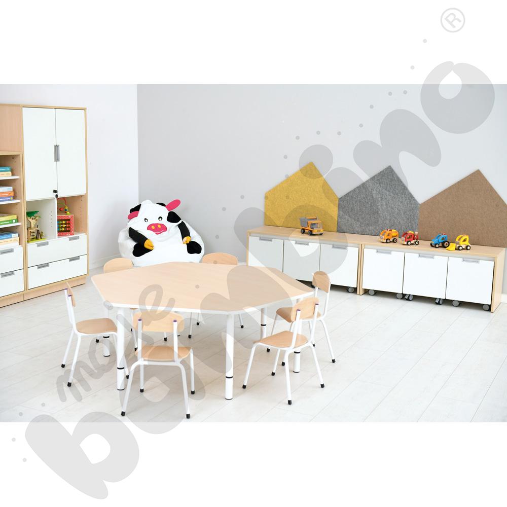 Blat Quadro klon jasny sześciokątny, białe obrzeże