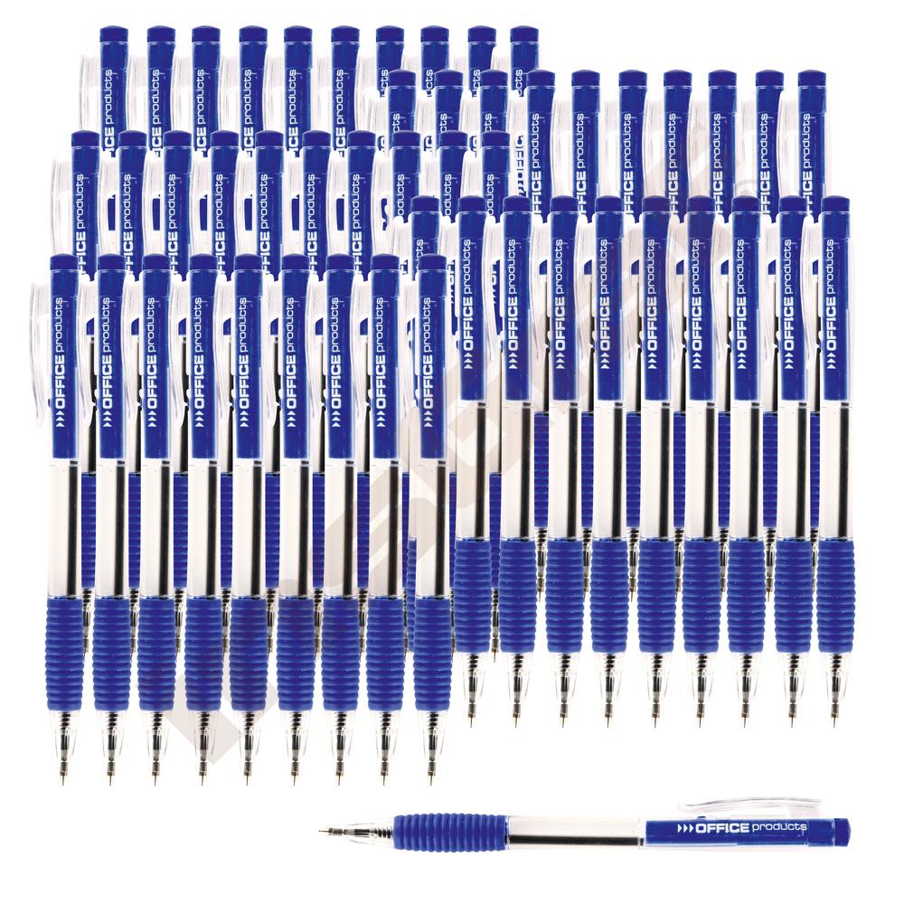 
Druckknopf-Kugelschreiber, blau, 50 Stck. 
