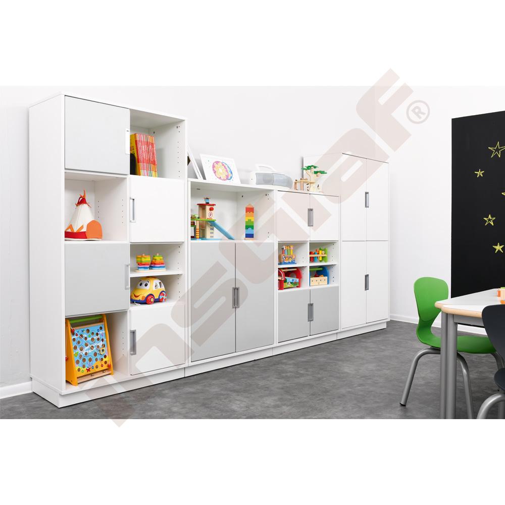 Quadro - regál XL s predelom a 3 policami, biela 