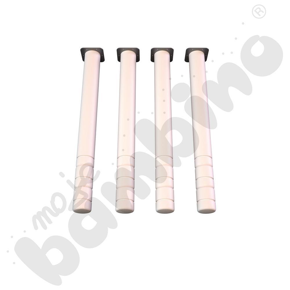 Nogi okrągłe bielone z reg. do blatów Flexi,  4 szt. rozm. 0-3 (40-58 cm)