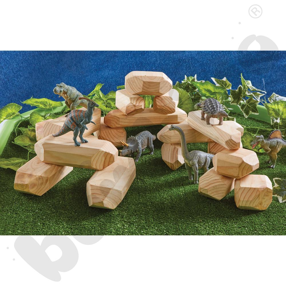 Drewniane kamienie, 18 elem.