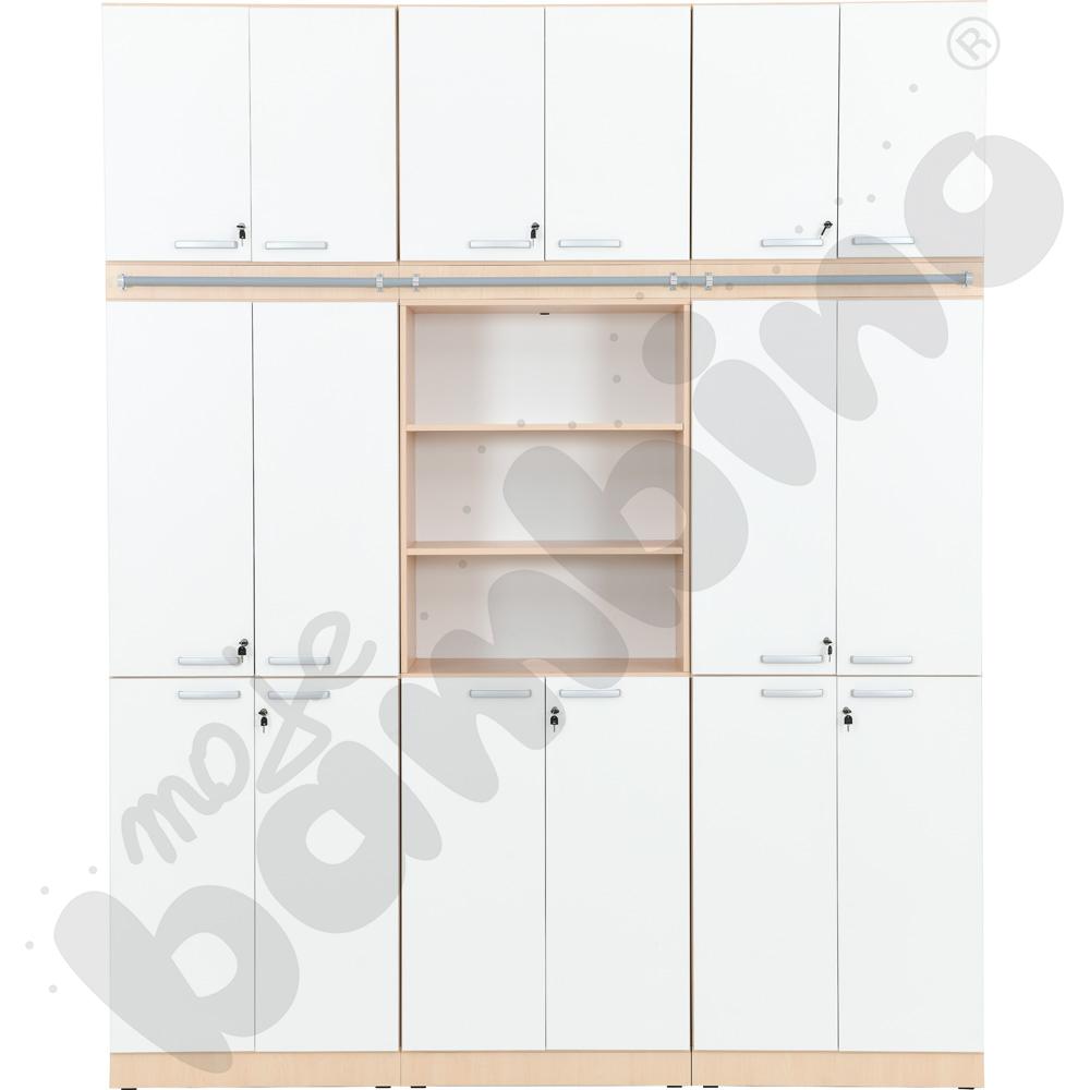 Grande - Wysoki regał z modułem do mocowania drabiny 44 - klonowo-biały