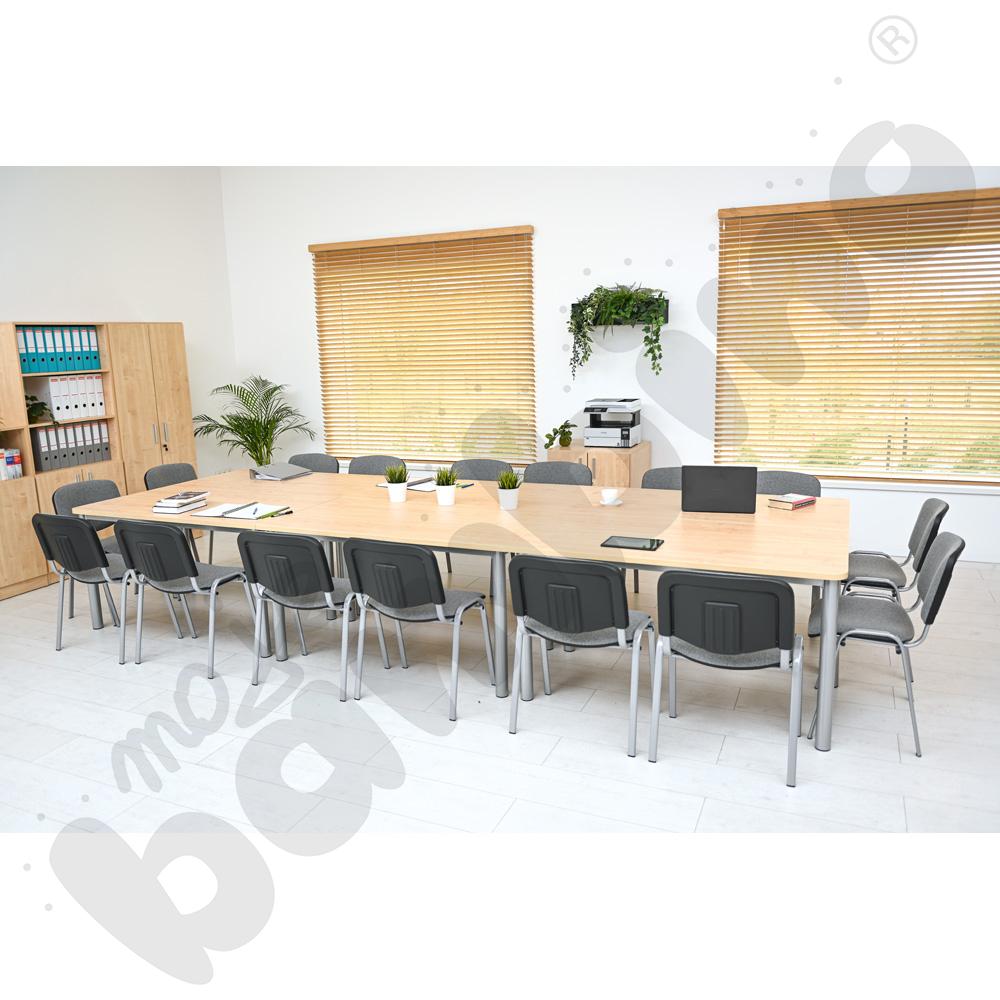 Stoły konferencyjne z 16 krzesłami ISO Alu jasnoszarymi