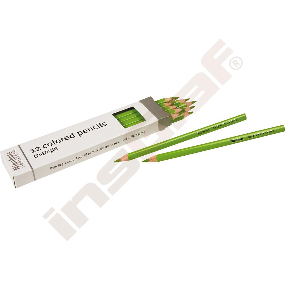 Montessori trojhranné pastelky - světle zelené