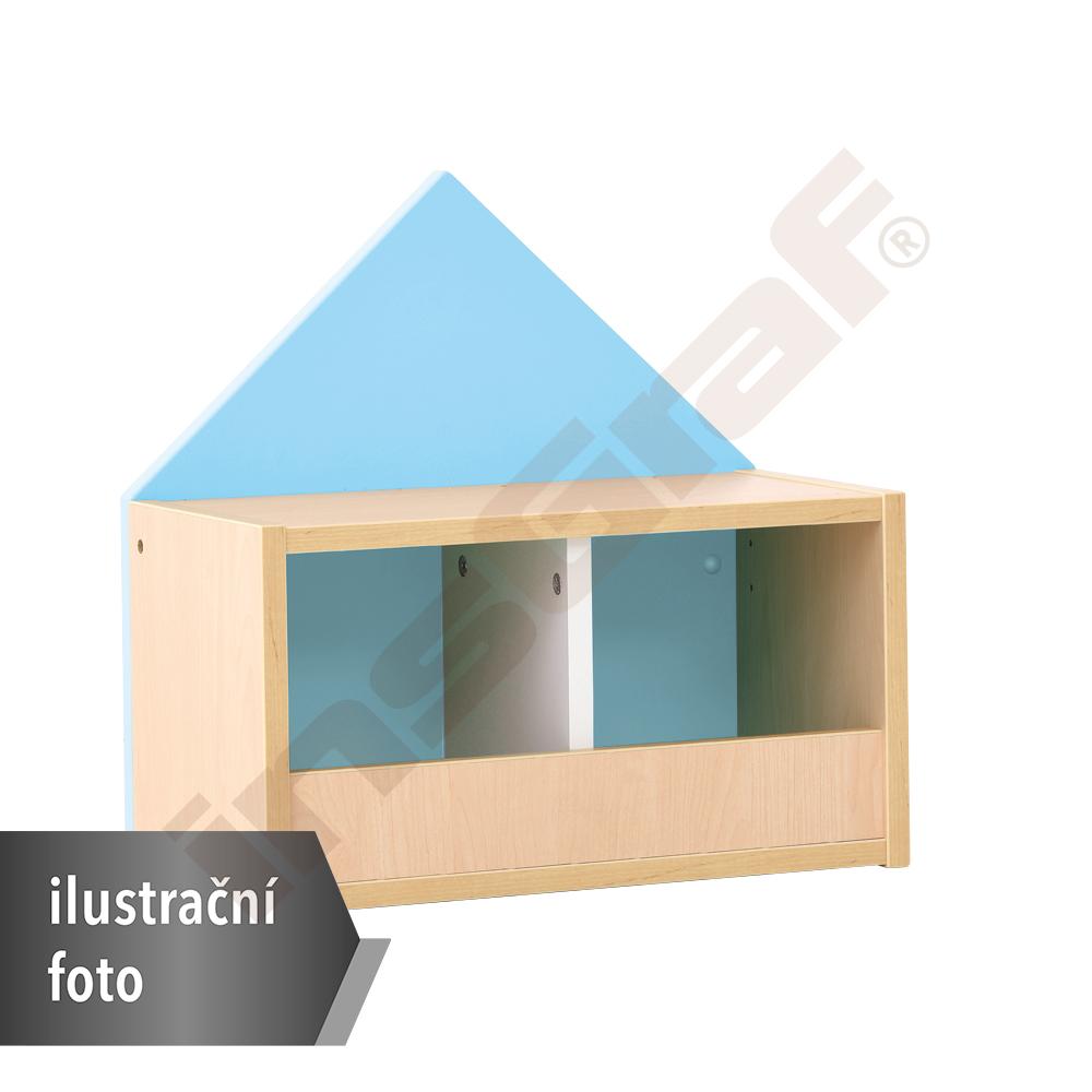 Šatna Domeček police pro 2 osoby, šíře 65,40 cm, blankytná, korpus bílý