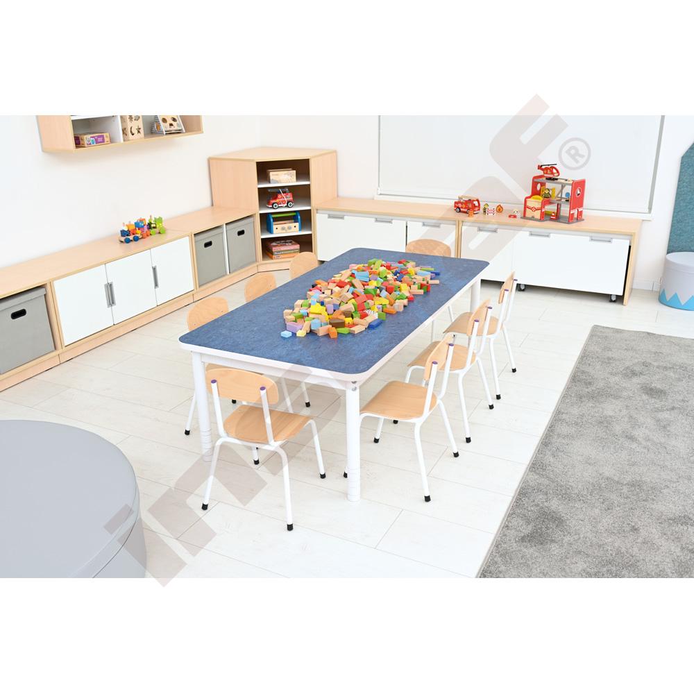 Deska tichého stolu Plus, obdélníková 60 x 120 - modrá