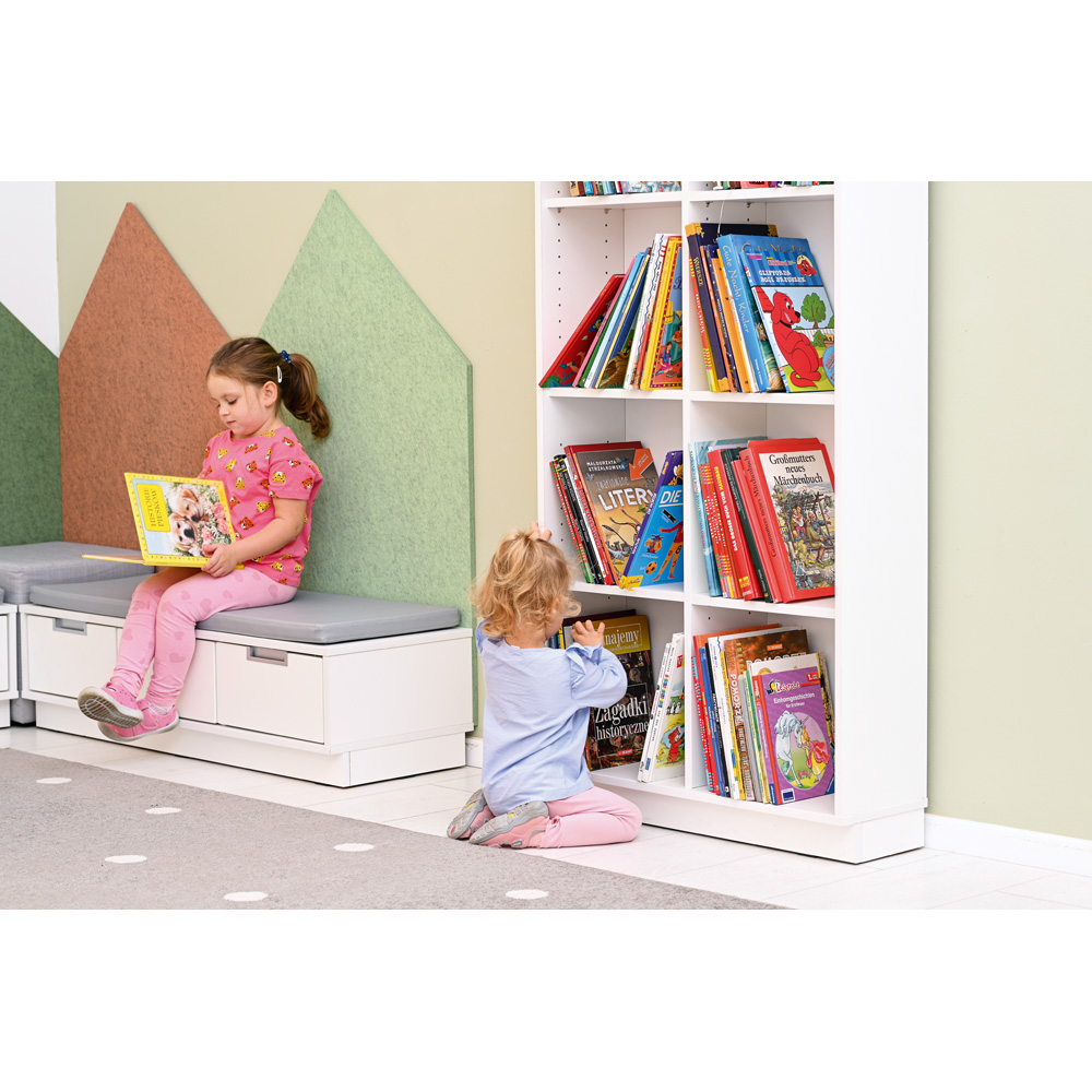Quadro - regál XL plytký - biely