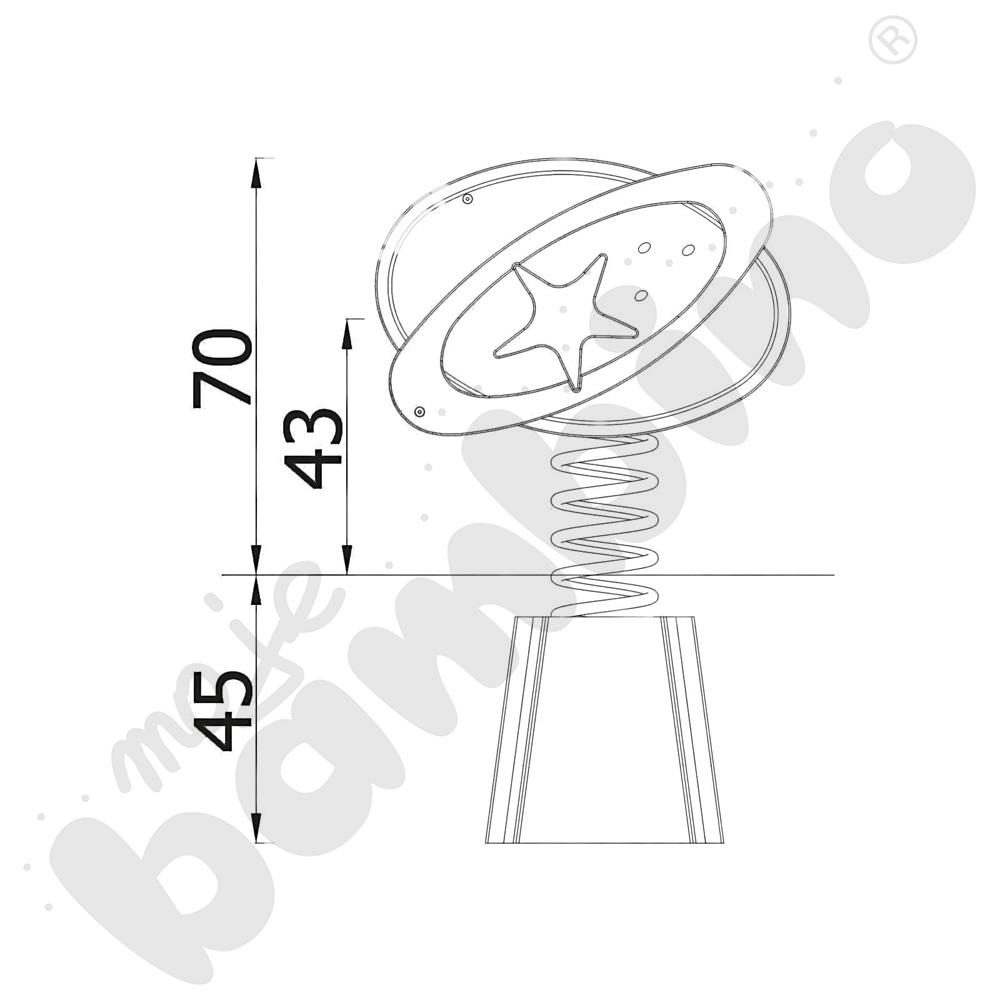 Sprężynowiec Spadająca Gwiazda na podstawie betonowej
