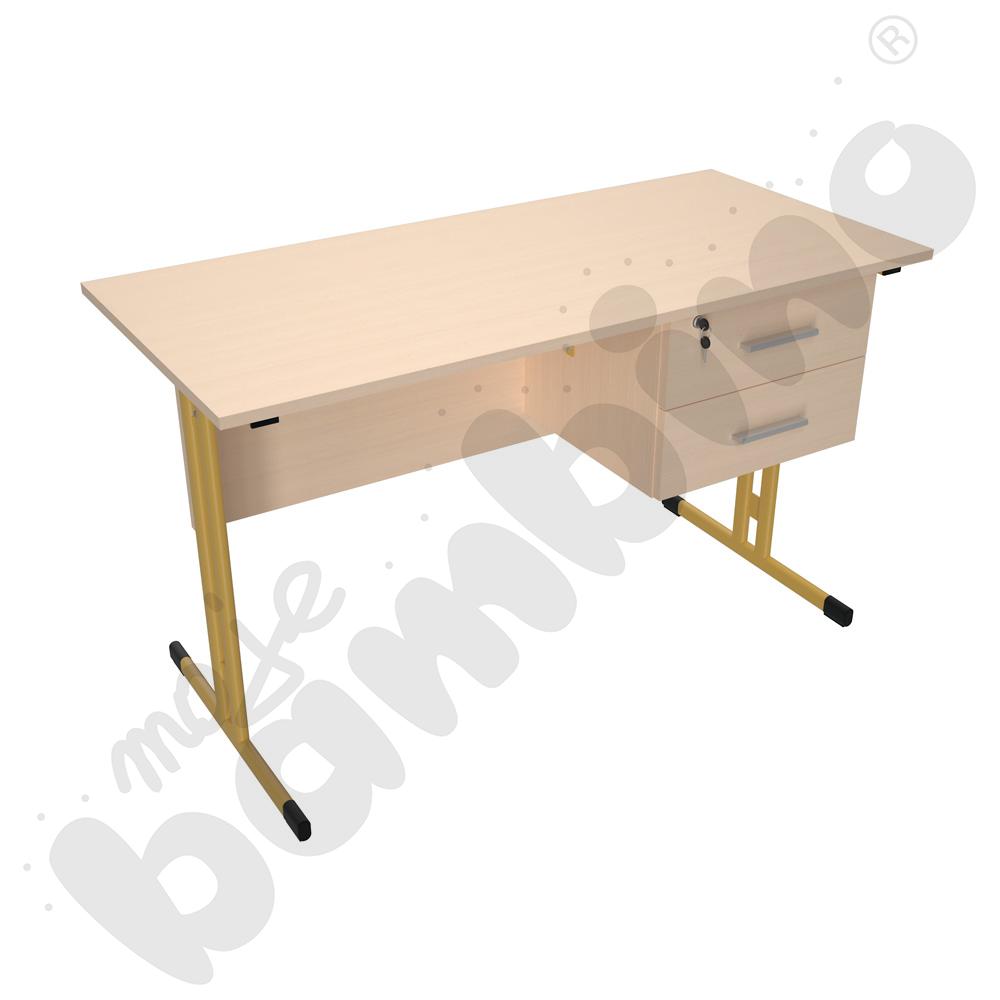 Biurko IN-R klon jasny, stelaż musztardowy