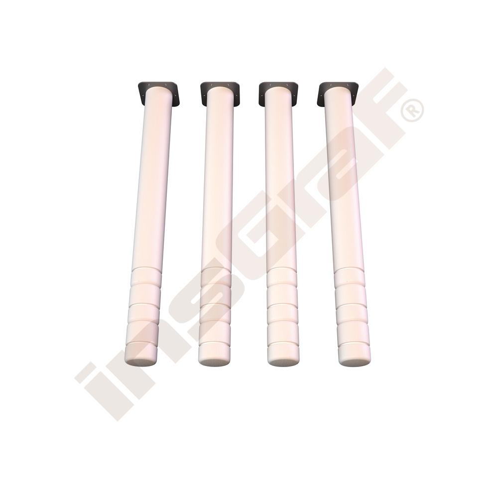 Okrúhle bielené nohy k stolom Flexi,  4 ks, veľ. 0-3 (40-58 cm)