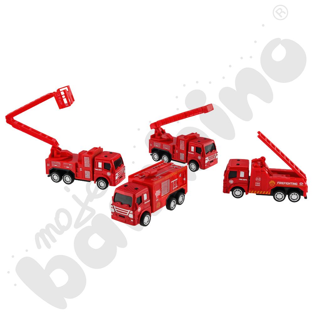 Resoraki - pojazdy strażackie, 4 szt.