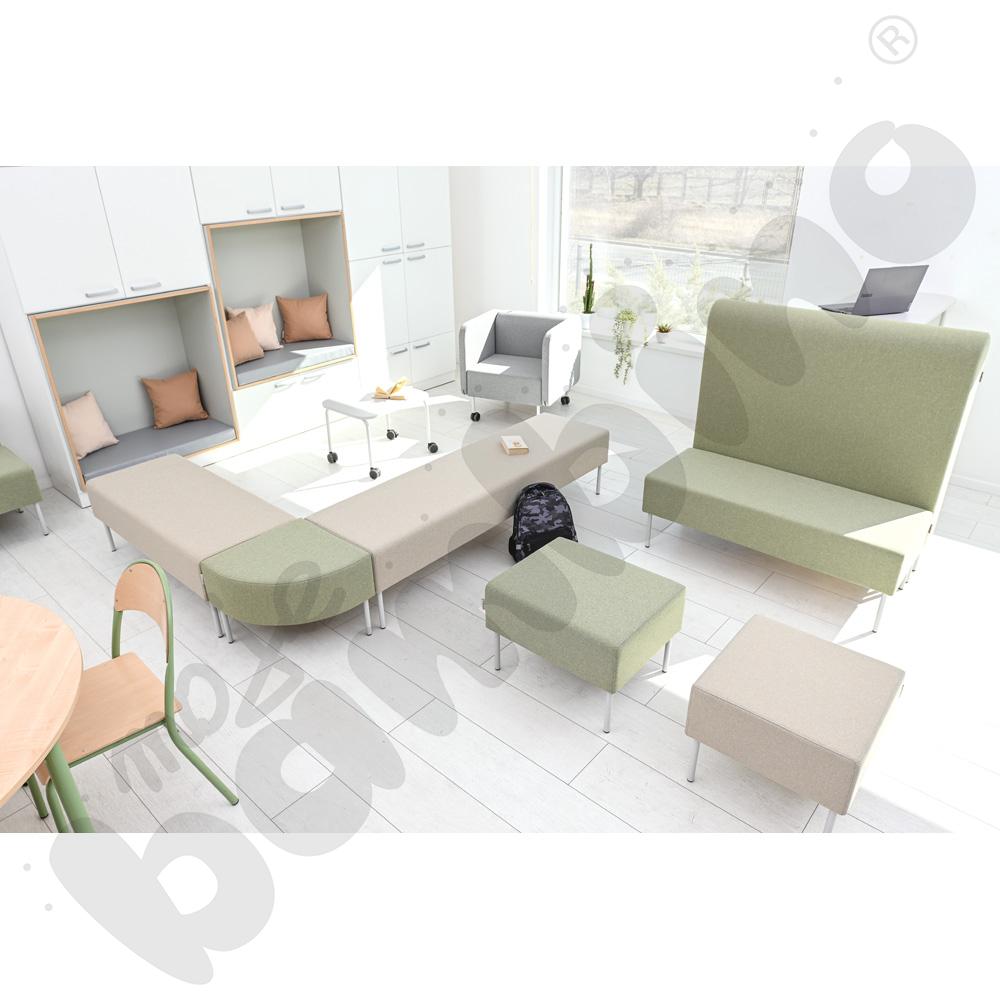 Pufa Versa 120x50 cm z plastikowymi stopkami, stelaż jasnoszary, tkanina RO37