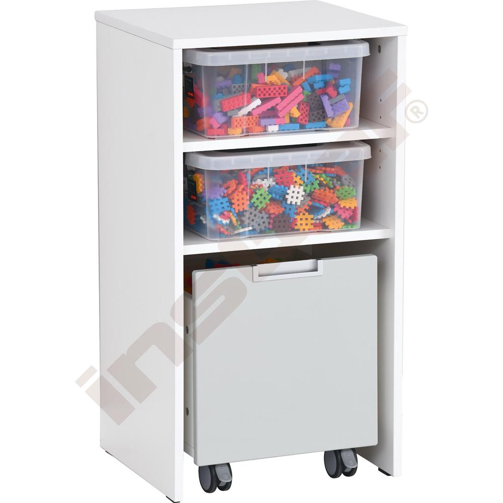 Skříňka Quadro s kostičkami vafle-oplatky - korpusy bílé