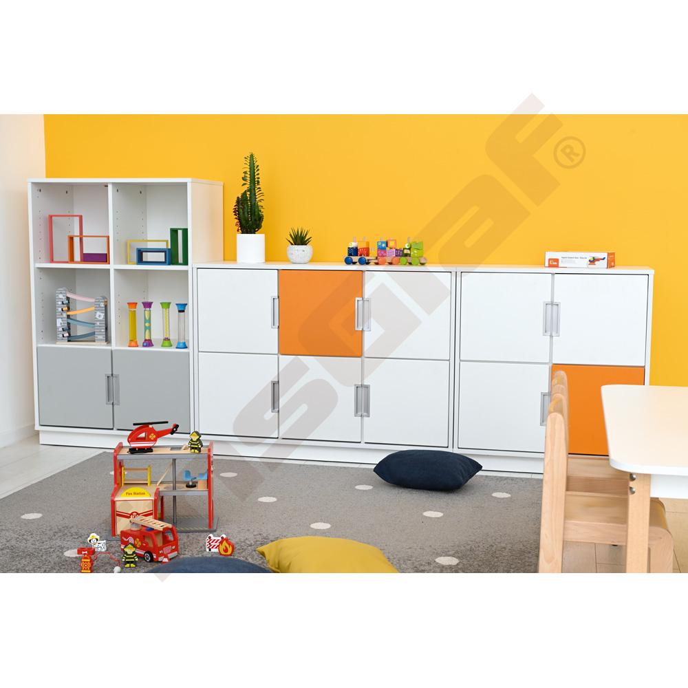 Quadro - regál M se 2 předěly a policí, bílý 