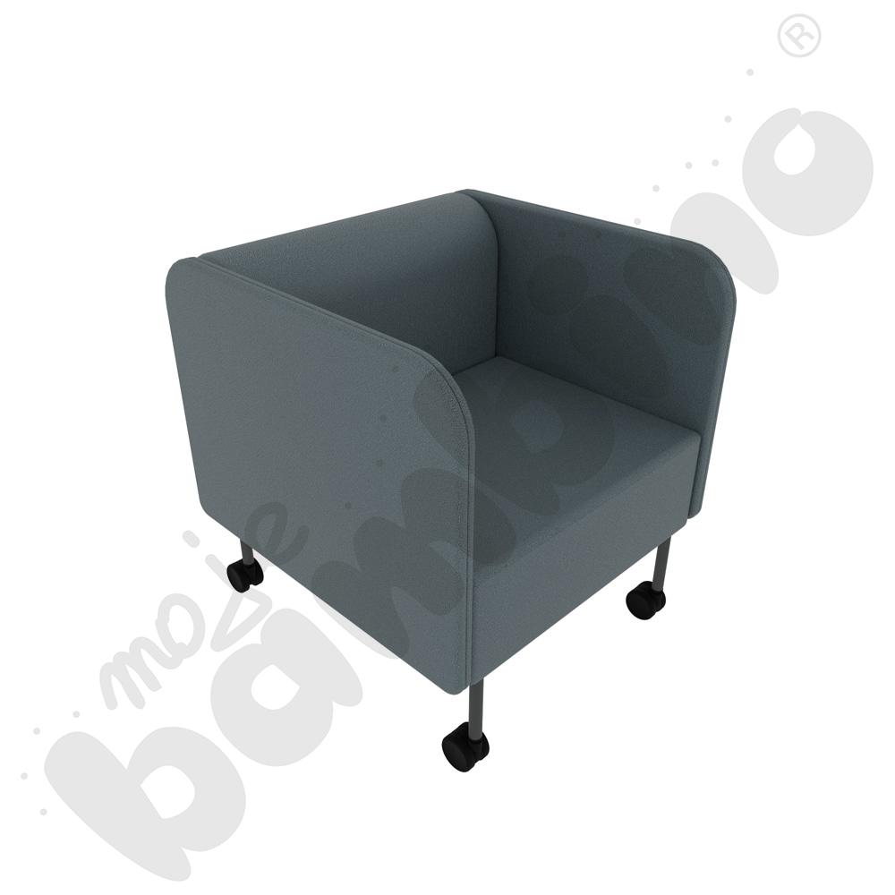 Fotel Versa z kółkami na twardą powierzchnię, stelaż antracytowy, tkanina BD13