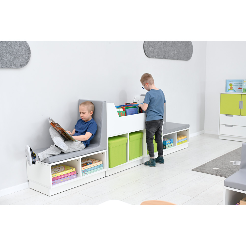 Quadro - nízka skrinka so sedákom, biela