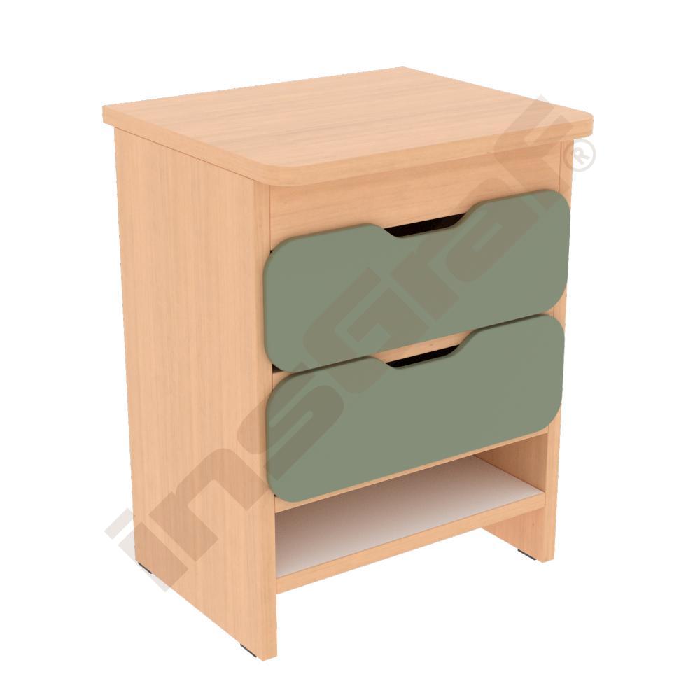 
Küche Quadro - Schubladenschrank, Ahorn Jylland - blassgrün
