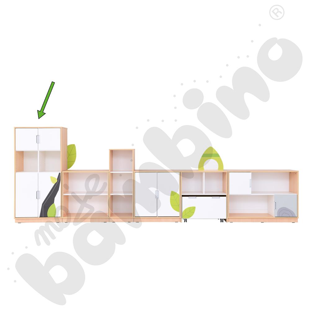 Quadro - szafka Flora XL z 3 półkami i drzwiami, 90 st., cichy domyk – klon jasny