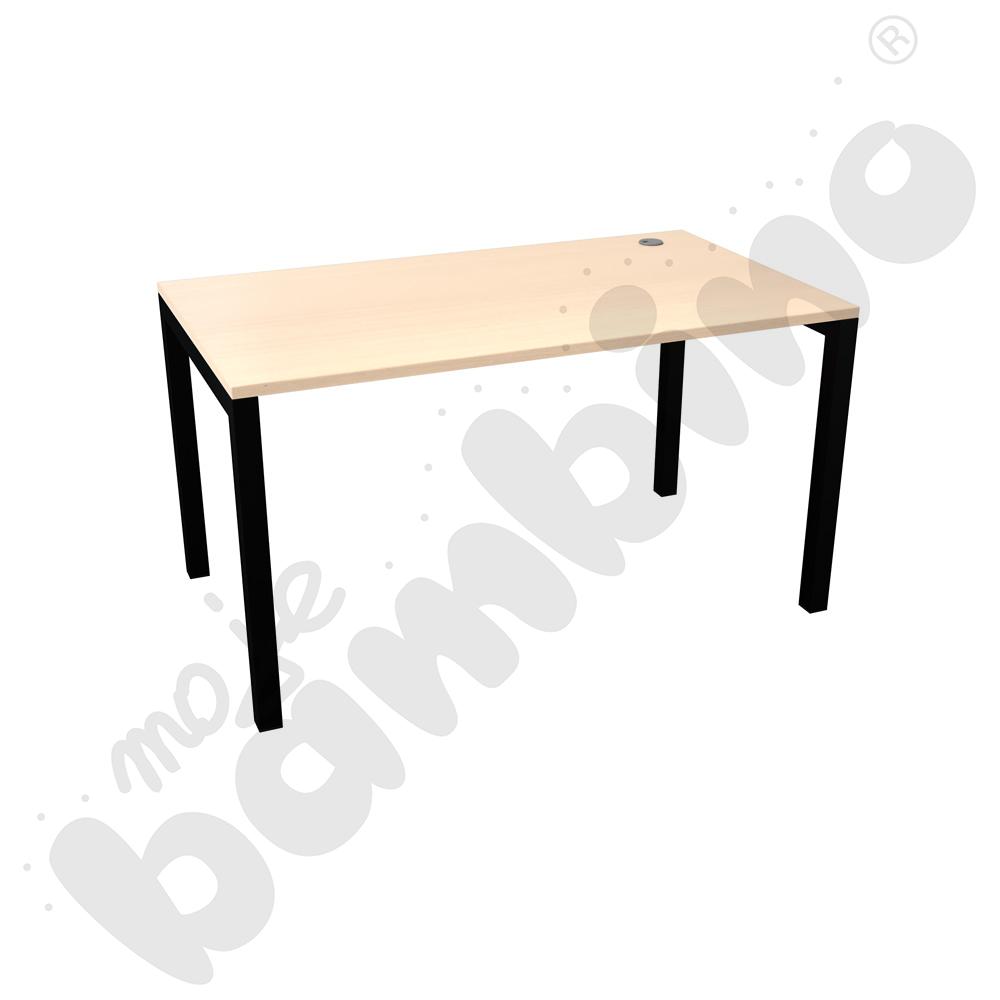 Biurko Kvadra 140 – klon 375, stelaż czarny mat