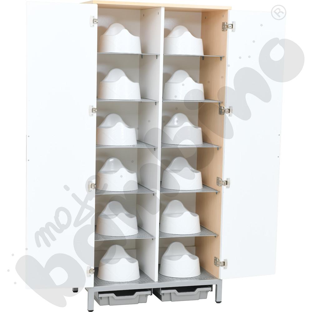 Szafa na nocniki - z pojemnikami i białymi drzwiami