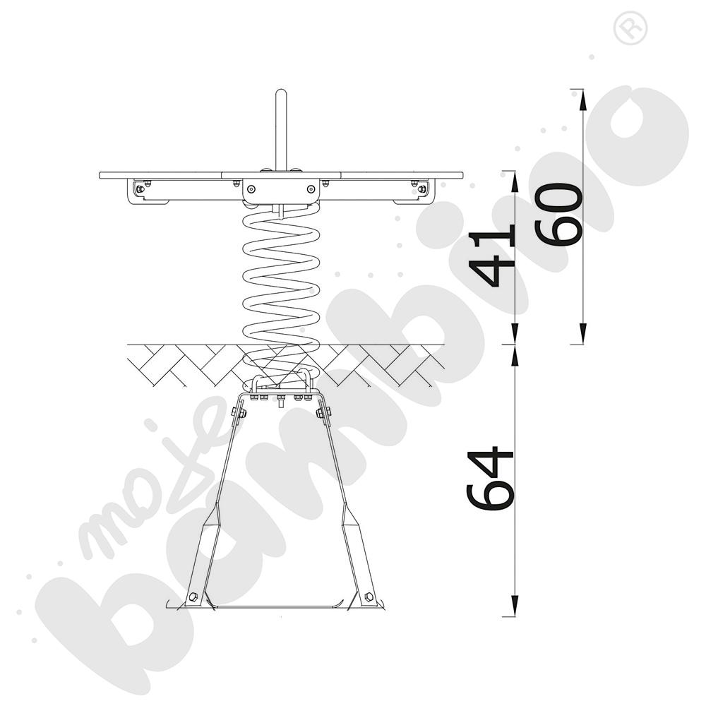 Sprężynowiec Deska 3 na podstawie metalowej