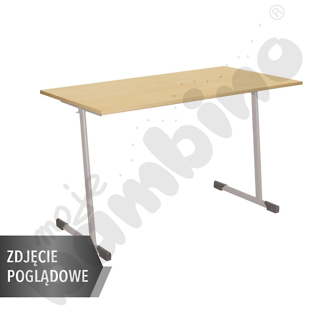 Stół T 130x50 rozm. 3-4, 2os., stelaż zielony, blat klon 375, obrzeże ABS, narożniki proste