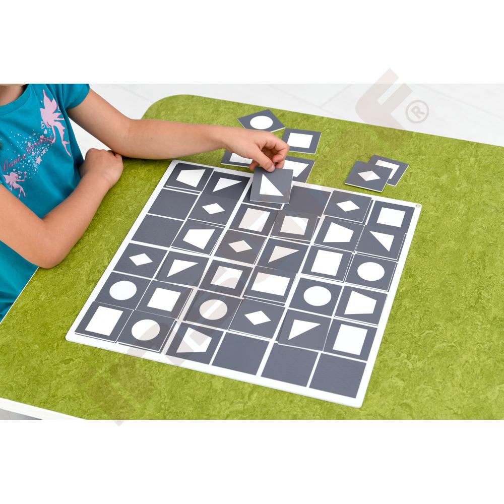 Oboustranné sudoku 6 x 6 – domácí zvířata a geometrické tvary