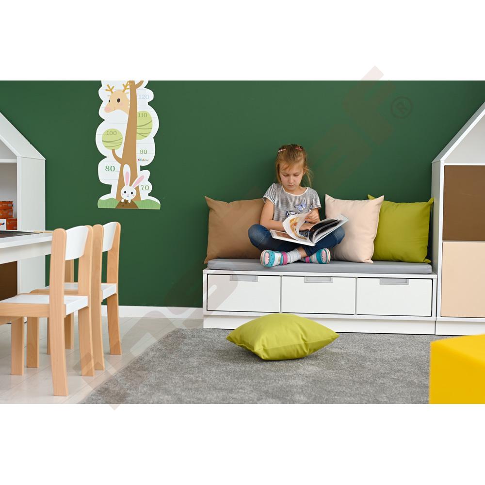Quadro - skříňka-lavička 3 - šedý sedák - bílá