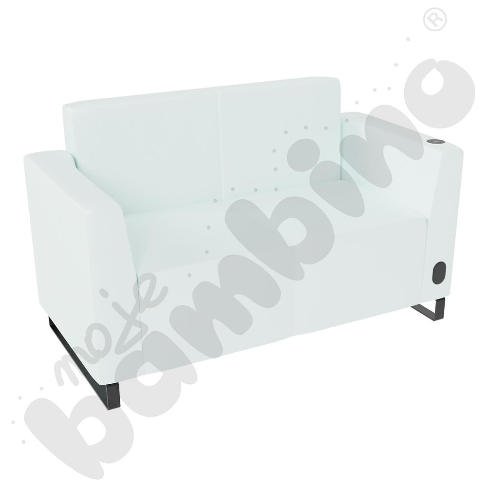 Sofa Universum 2-os. wys. 82 cm, 2 boki niskie, prawy z gniazdkiem elektrycznym i indukcją, tkanina MT13