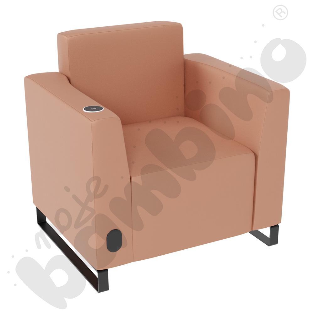 Fotel Universum wys. 82 cm, 2 boki niskie, lewy z gniazdkiem elektrycznym i indukcją, tkanina MT06