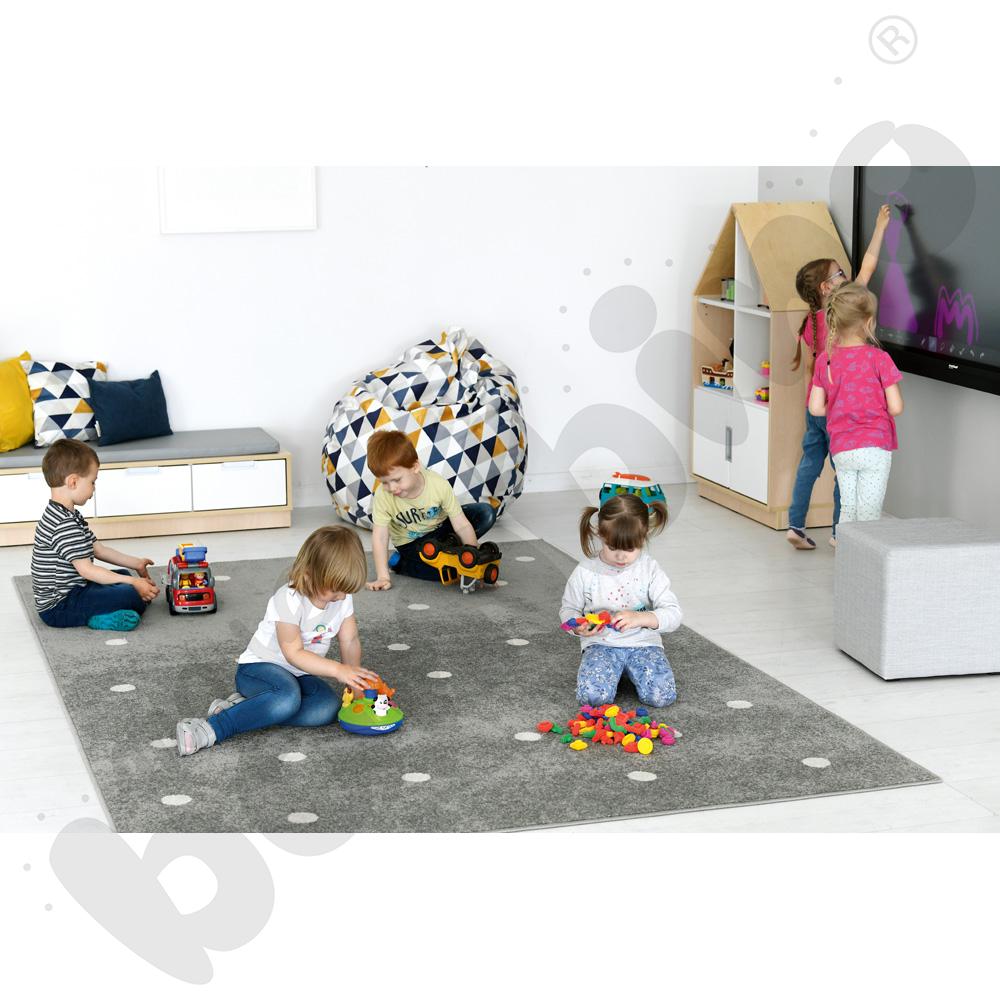 Dywan szary w białe kropki, 3 x 4 m