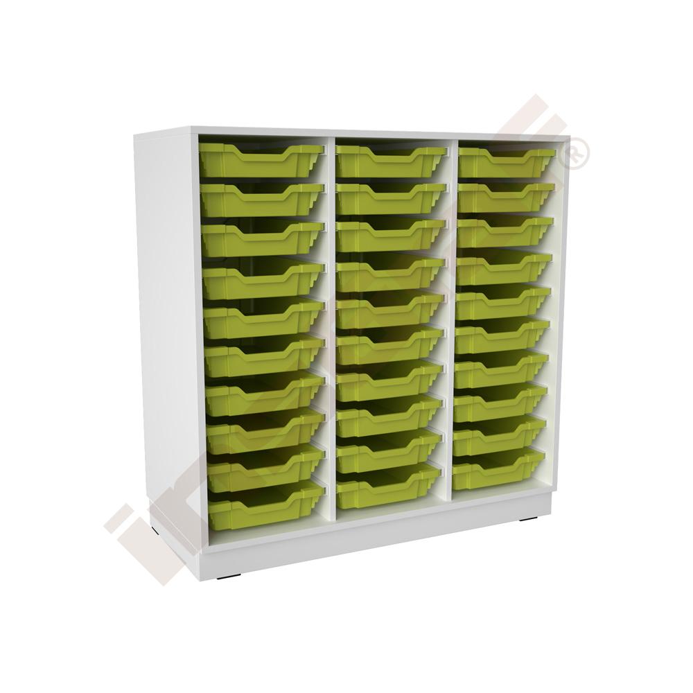 Regal M + 24 hellgrüne Behälter - weiß (Quadro 205W)