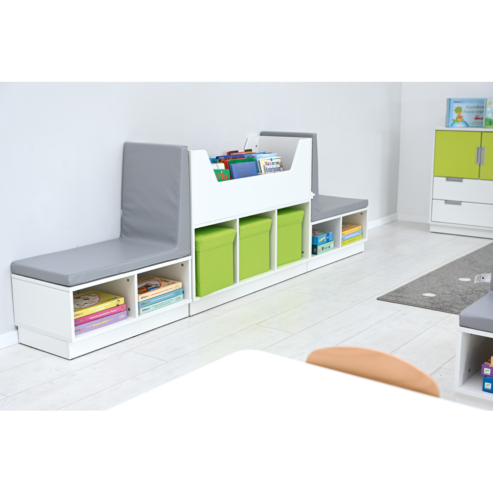 Quadro - nízka skrinka so sedákom, biela