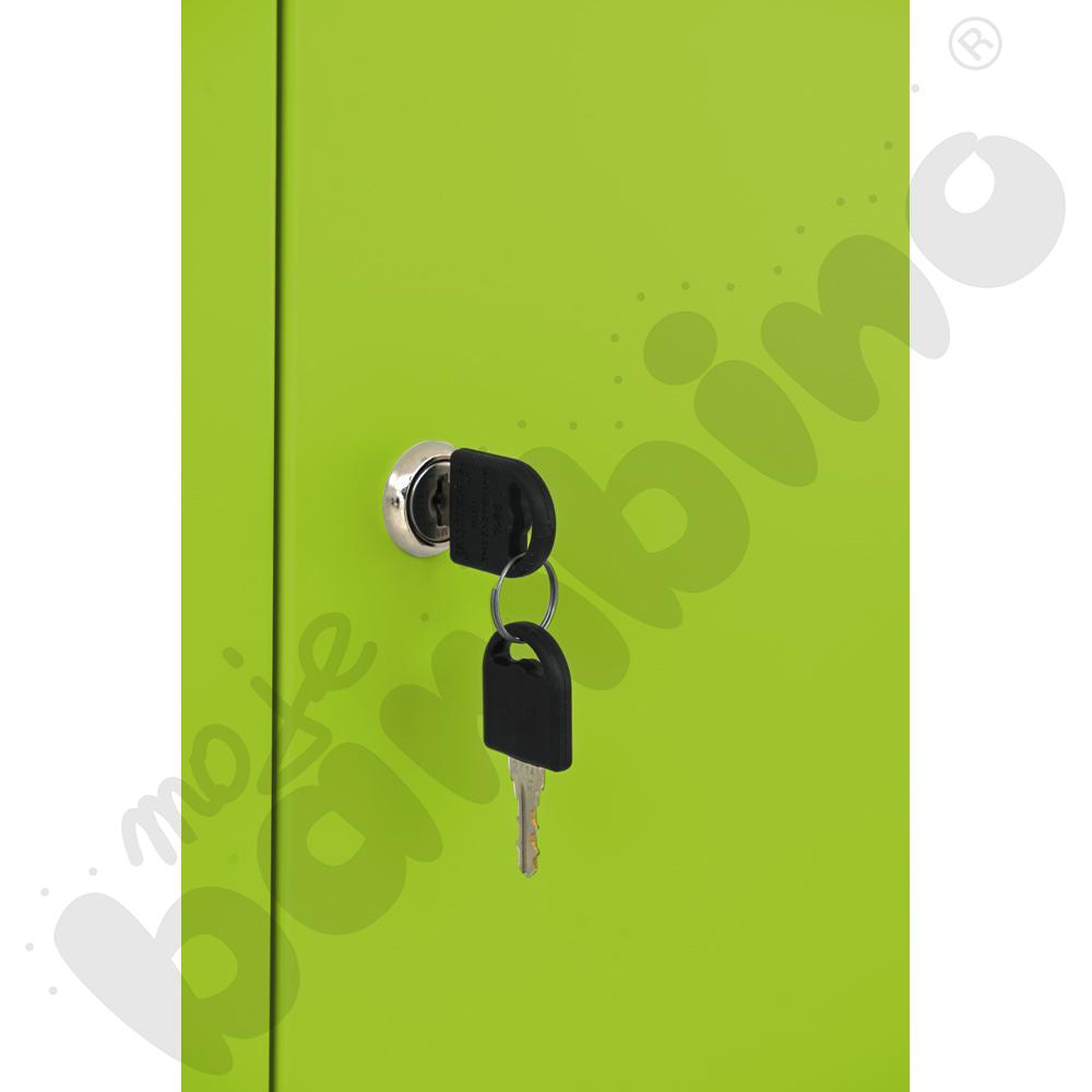 Szafa ubraniowa z 6 schowkami, 150 cm - drzwi jasnozielone